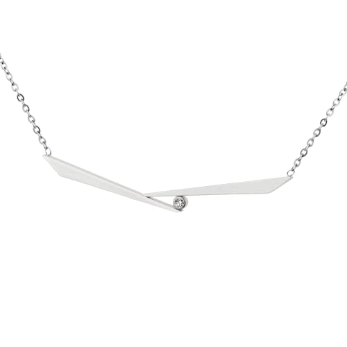 Ernstes Design Collier Halskette K825 Edelstahl Brillant 0,02 ct Spiegelankerkette von Ernstes Design