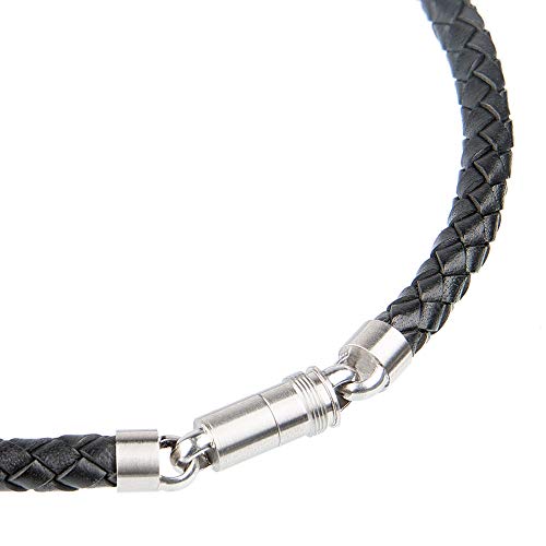 Ernstes Design Edvita Kette K111 SW Leder Halskette bis 60 cm Collier Edelstahl von Ernstes Design