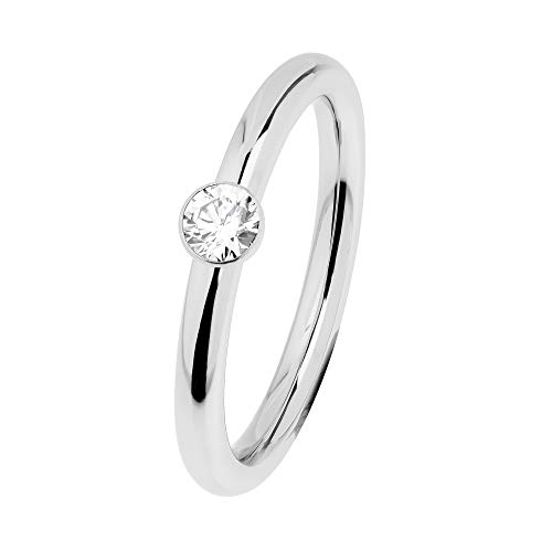 Ernstes Design Evia Ring R465WH Edelstahl Zirkonia Vorsteckring von Ernstes Design