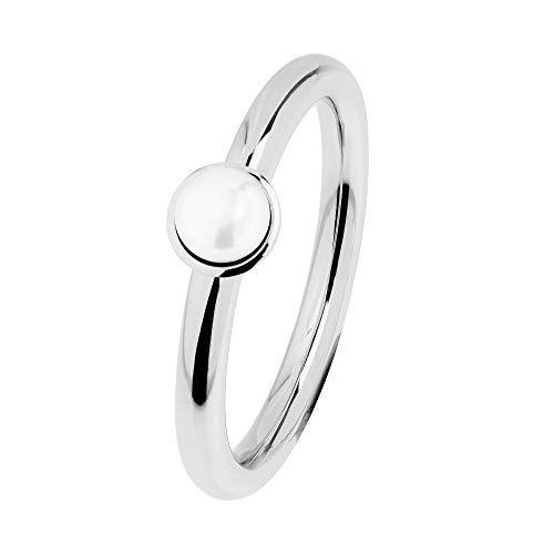 Ernstes Design Evia Ring R489 Perle Edelstahl Vorsteckring von Ernstes Design