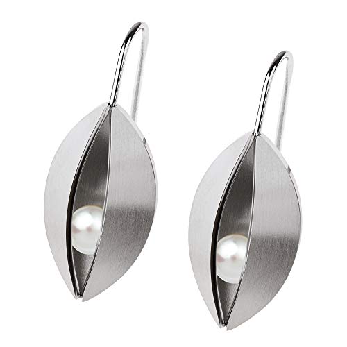 Ernstes Design Ohrringe E564 Perle Edelstahl Ohrhänger Hänger von Ernstes Design