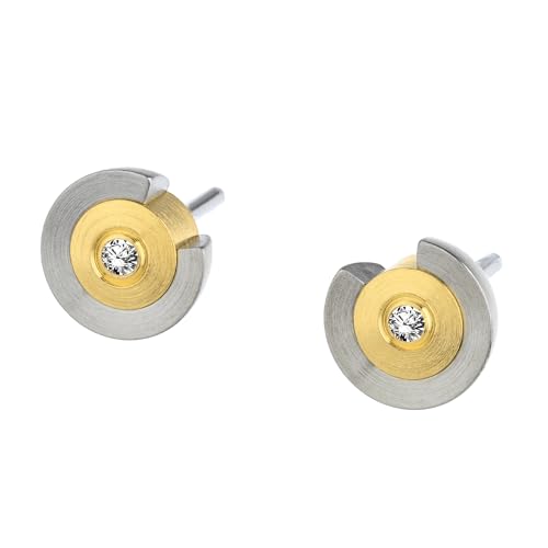 Ernstes Design Ohrringe Ohrstecker vergoldet E746 mit Brillant 0.04 ct. Edelstahl von Ernstes Design