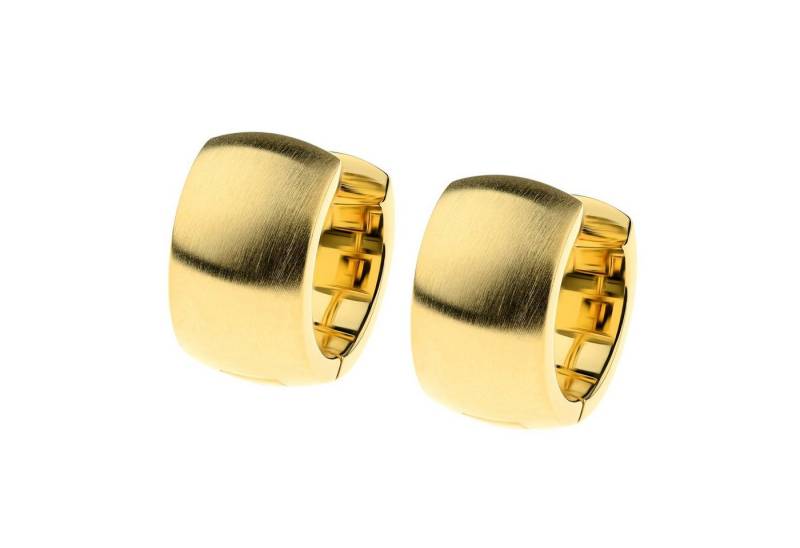 Ernstes Design Paar Creolen Scharniercreolen Ohrringe Edelstahl matt goldfarben Ø 13 mm von Ernstes Design
