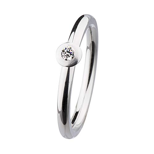 Ernstes Design Ring R353 Brillant 0,035 ct tw/si Edelstahl Diamant rund weiß von Ernstes Design