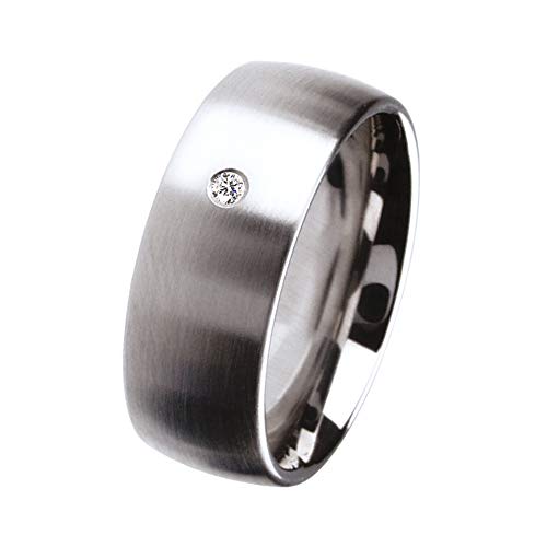 Ernstes Design Ring R65.8 Edelstahl Brillant 0,02 ct tw/si Diamant 8 mm von Ernstes Design