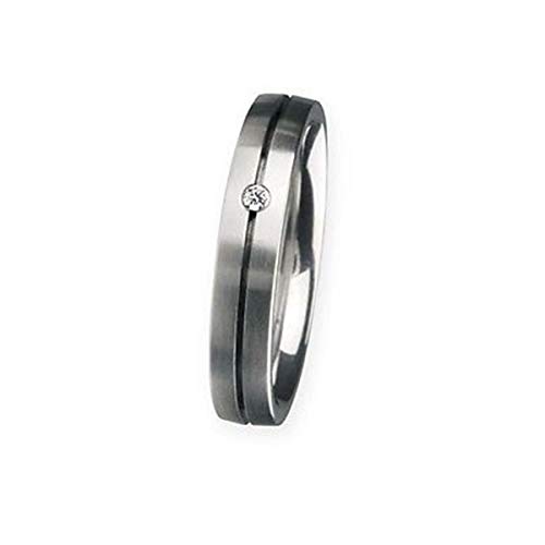 Ernstes Design Ring R67.4 Edelstahl Brillant 0,02 ct tw/si Diamant 4 mm von Ernstes Design