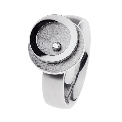 Ernstes Design Ring R714 Edelstahl mattiert Brillant 0.02 ct. von Ernstes Design