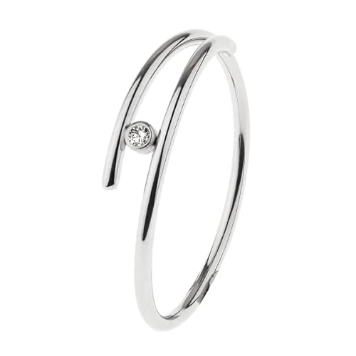 Ernstes Design Ring R723 Edelstahl poliert Brillant 0.02 ct. von Ernstes Design