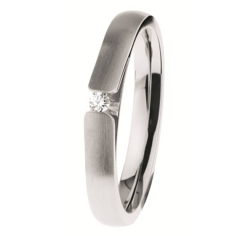 Ernstes Design Fingerring Ernstes Design Ring R506.53 Edelstahl mit Brillant Größe 53 von Ernstes Design