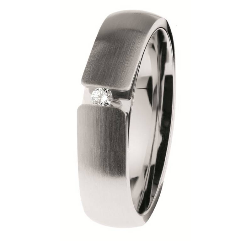 Ernstes Design Fingerring Ernstes Design Ring R512.55 Edelstahl mit Brillant von Ernstes Design