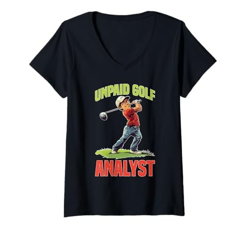 Damen Unpaid Golf Analyst Kommentar wettbewerbsfähiges Spiel - T-Shirt mit V-Ausschnitt Damen Unpaid Golf Analyst Kommentar wettbewerbsfähiges Spiel - T-Shirt mit V-Ausschnitt von Ernsthafte Golfanalysten