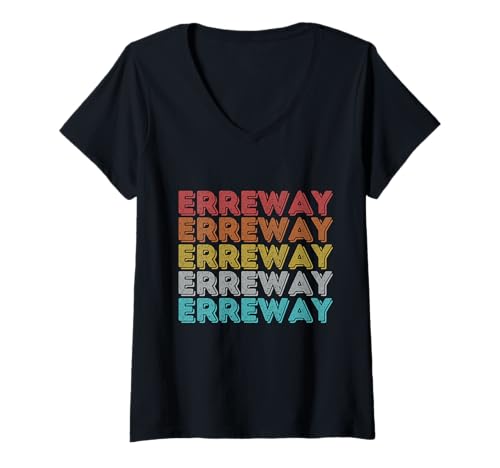 Damen Erreway im Vintage-Look T-Shirt mit V-Ausschnitt Damen Erreway im Vintage-Look T-Shirt mit V-Ausschnitt von Erreway Shirt Vintage Retro Apparel