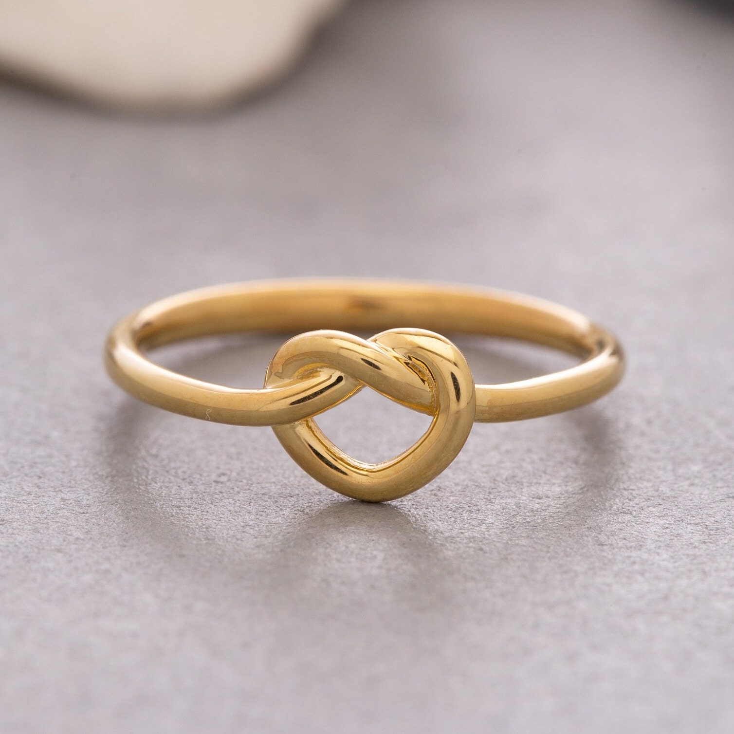 14K Gold Liebe Knoten Ring, 925 Sterling Silber Herz Zierliche Muttertagsgeschenk, Valentinstag Geschenk von ErsJewelryDesign