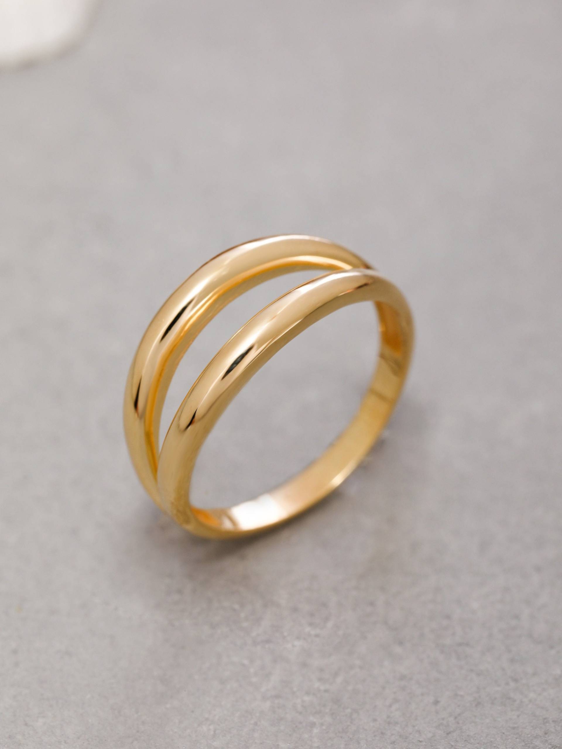 14K Solid Gold Dome Ring, Sterling Silber Bold Chunky Ring Für Frauen, Statement Valentinstag Geschenk, Weihnachtsgeschenk von ErsJewelryDesign