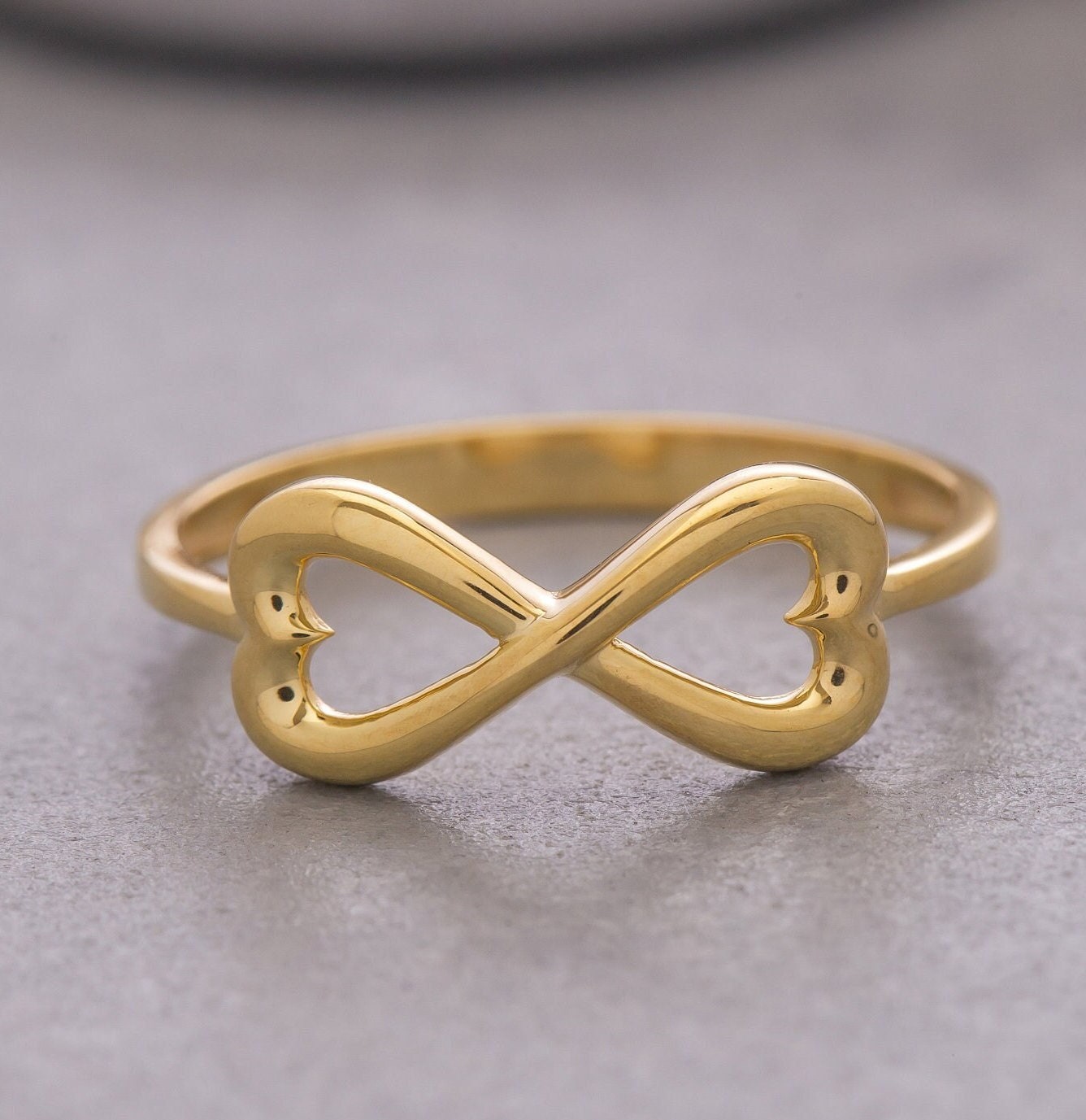 Herz Und Unendlichkeit Ring, 14K Solid Gold Infinity 925 Sterling Silber Liebe Muttertagsgeschenk, Valentinstag Geschenk von ErsJewelryDesign