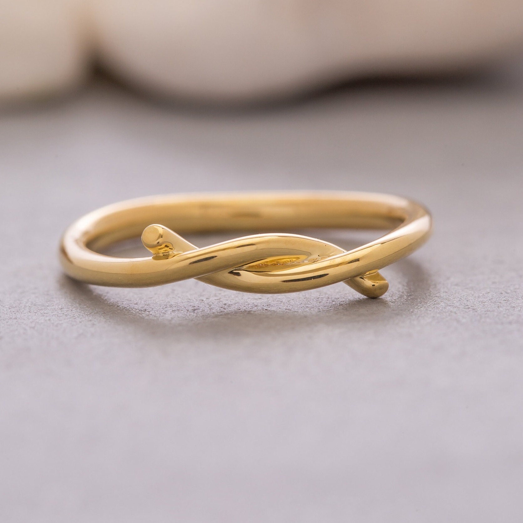 Liebe Knoten Ring, 14K Solid Gold 925 Sterling Silber Muttertagsgeschenk, Valentinstag Geschenk von ErsJewelryDesign