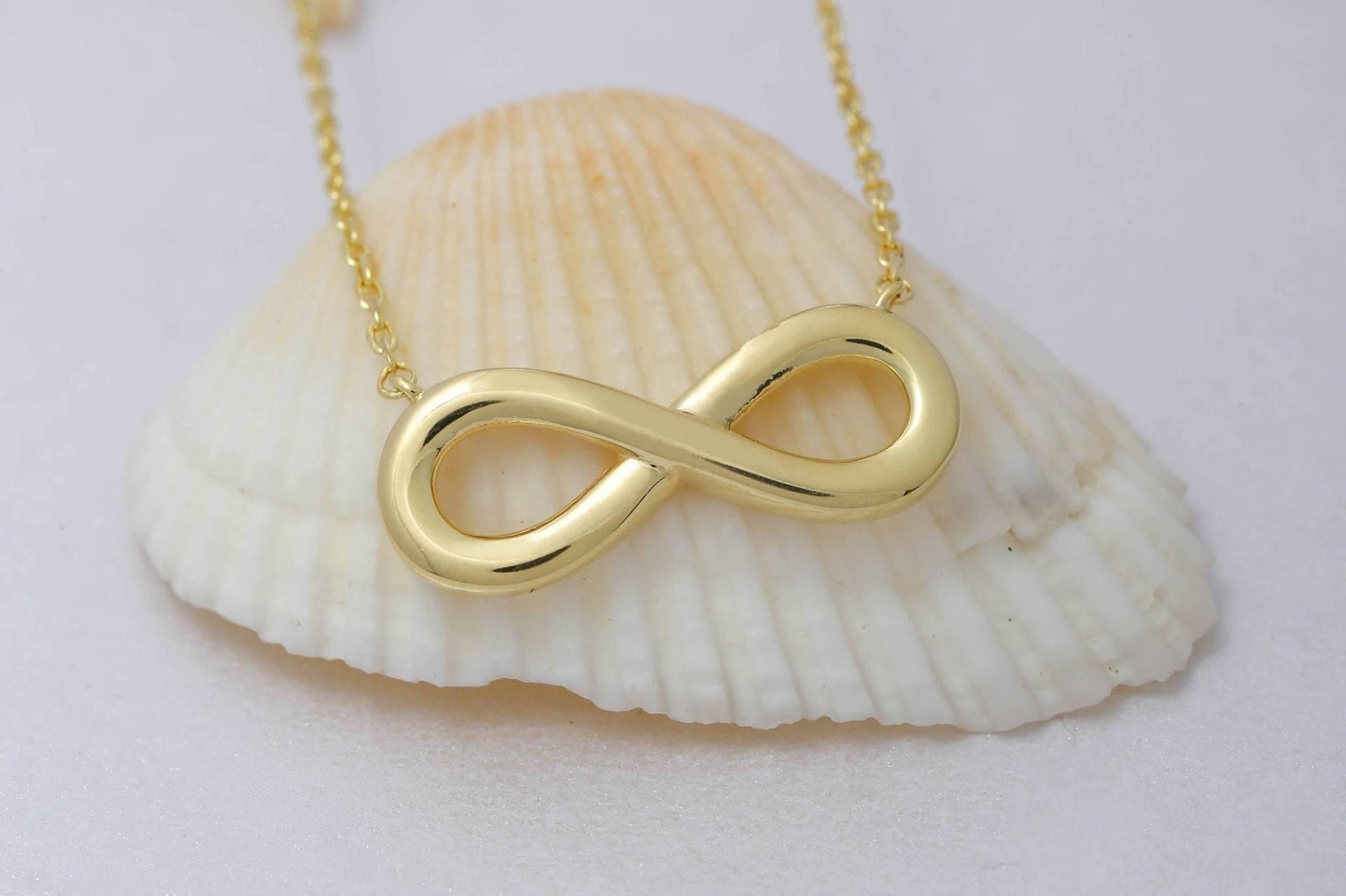 Unendlichkeit Halskette, 14K Solid Gold 925 Sterling Silber Unendliche Liebe Valentinstag Geschenk von ErsJewelryDesign