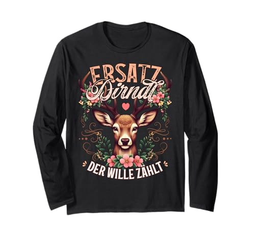 Passend für Oktoberfest T-Shirt Dirndl Trachtenshirt Damen Langarmshirt Passend für Oktoberfest T-Shirt Dirndl Trachtenshirt Damen Langarmshirt von Ersatz Dirndl T-Shirt Damen Trachtenshirt schwarz