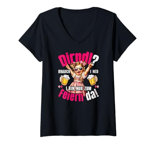 Damen Damen Trachtenshirt Tracht Passend für Oktoberfest Frauen T-Shirt mit V-Ausschnitt Damen Damen Trachtenshirt Tracht Passend für Oktoberfest Frauen T-Shirt mit V-Ausschnitt von Ersatz Lederhose Damen Shirt Trachtenshirt
