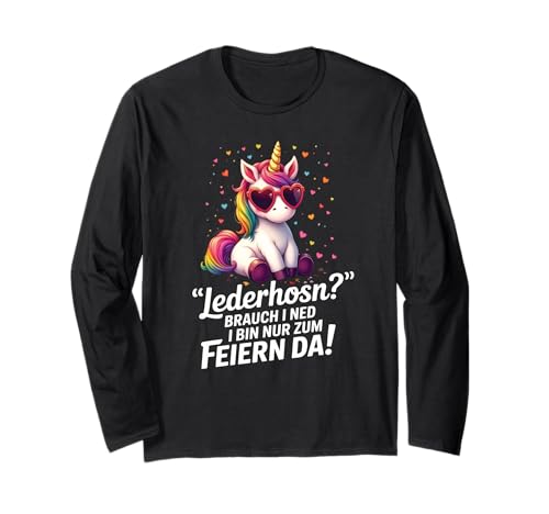 Damen Trachtenshirt Tracht Passend für Oktoberfest Einhorn Langarmshirt Damen Trachtenshirt Tracht Passend für Oktoberfest Einhorn Langarmshirt von Ersatz Lederhose Damen Shirt Trachtenshirt