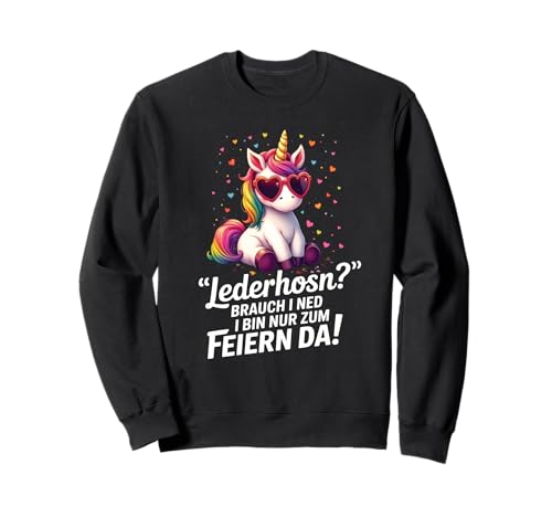 Damen Trachtenshirt Tracht Passend für Oktoberfest Einhorn Sweatshirt von Ersatz Lederhose Damen Shirt Trachtenshirt