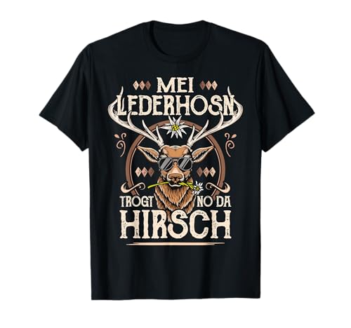 Trachtenshirt Herren Lederhose Shirt Passend für Oktoberfest T-Shirt von Ersatz Lederhose T-Shirt Trachtenshirt Herren