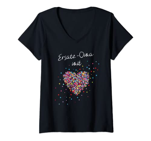 Damen Ersatzoma Mit Herz Oma Omi Grossmutter Geschenk T-Shirt mit V-Ausschnitt Damen Ersatzoma Mit Herz Oma Omi Grossmutter Geschenk T-Shirt mit V-Ausschnitt von Ersatz Oma Mit Herz Omi Geschenkidee