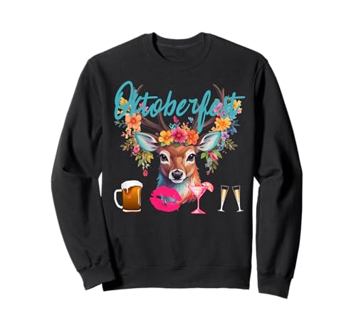 Kirmes Prosecco Dirndl Volksfest Kostüm JGA Sekt Hirsch Bier Sweatshirt von Ersatz-Tracht Oktoberfest Wiesn Festival Dorf-Fest