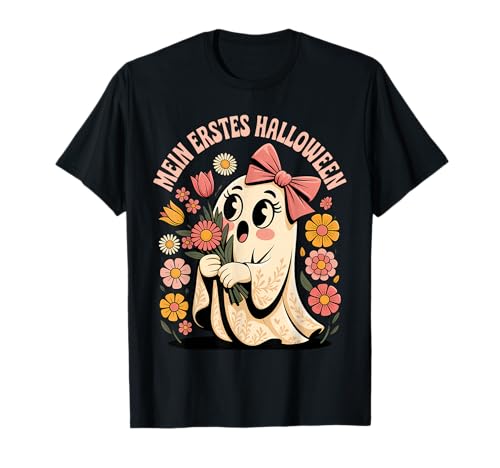 Mein Erstes Halloween Süßer Geist Mädchen Frauen Kinder Fun T-Shirt von Erste Halloween Süßer Blumen Geist Niedlich Kinder