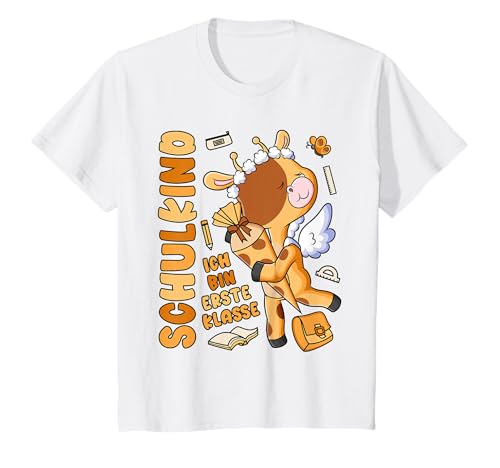 Schulkind Ich Bin Erste Klasse Giraffe Einschulung Mädchen T-Shirt Schulkind Ich Bin Erste Klasse Giraffe Einschulung Mädchen T-Shirt von Erste Klasse Grundschule Erstklässler Geschenk