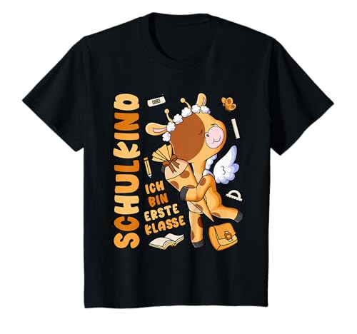 Schulkind Ich Bin Erste Klasse Giraffe Einschulung Mädchen T-Shirt von Erste Klasse Grundschule Erstklässler Geschenk