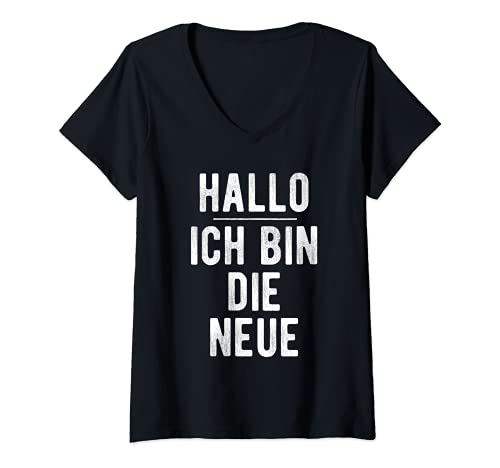 Damen Erster Tag Arbeit Neuer Job | ich bin die Neue Arbeitsstelle T-Shirt mit V-Ausschnitt Damen Erster Tag Arbeit Neuer Job | ich bin die Neue Arbeitsstelle T-Shirt mit V-Ausschnitt von Erster Arbeitstag Geschenk lustig nach Jobwechsel