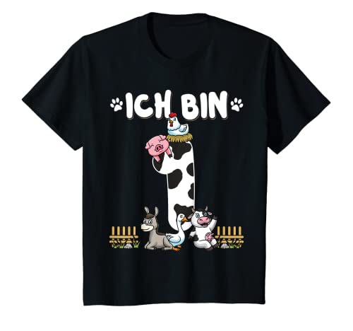 Kinder 1ter Geburtstag Junge 1 Jahr Alt Einjähriger Bauernhof T-Shirt von Erster Geburtstag 1 Jahr Alt Geschenkideen