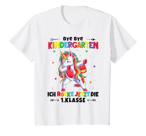 Kinder Kita Kindergarten Abschied Schulanfang Mädchen Einhorn T-Shirt von Erster Schultag Geschenke T-Shirts für Mädchen