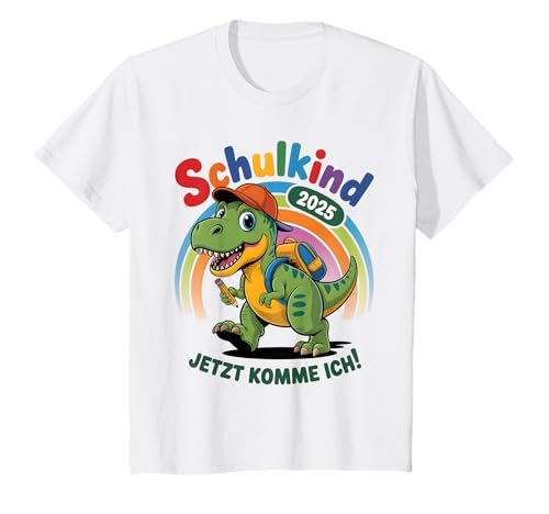 Kinder Einschulung Junge Mädchen Schulkind 2025 Dinosaurier Dino T-Shirt von Erster Schultag Schulkind Geschenke Shirts