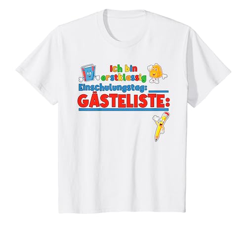 Kinder Gästeliste Einschulung Gästebuch Gäste Erstklassig Schulkind T-Shirt Kinder Gästeliste Einschulung Gästebuch Gäste Erstklassig Schulkind T-Shirt von Erstklässler Schulkind Deko Gästeliste Einschulung