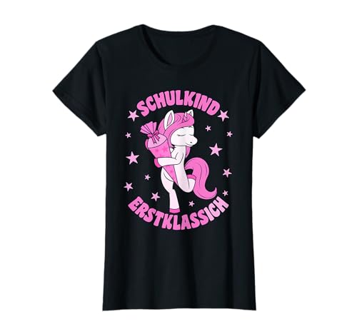Schulkind Erstklassig Einhorn Schultüte Schulanfang Mädchen T-Shirt Schulkind Erstklassig Einhorn Schultüte Schulanfang Mädchen T-Shirt von ErstklassIch Geschenke zur Einschulung Grundschule