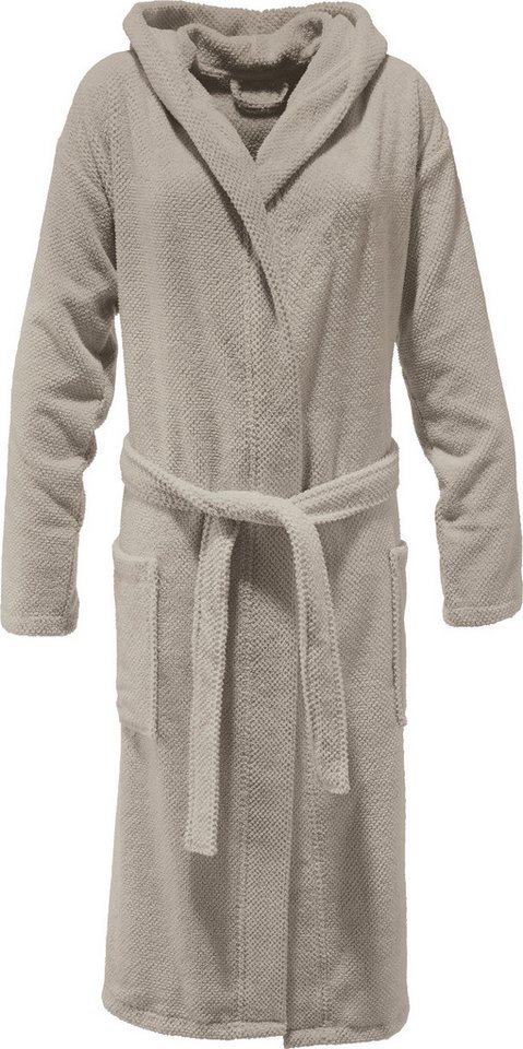Erwin Müller Bademantel Unisex-Bademantel "Achberg" mit Kapuze, Langform, Frottier, mit Kapuze, Walk-Frottier Uni von Erwin Müller
