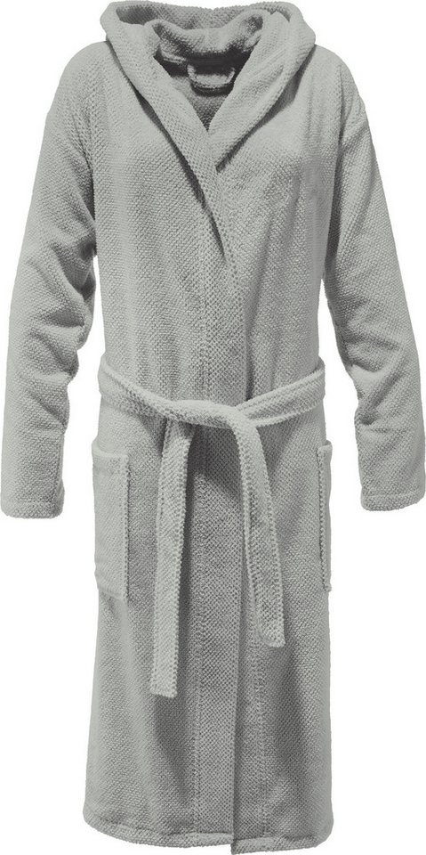 Erwin Müller Bademantel Unisex-Bademantel "Achberg" mit Kapuze, Langform, Frottier, mit Kapuze, Walk-Frottier Uni von Erwin Müller