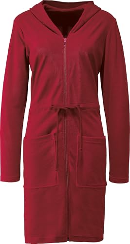 Erwin Müller Damen-Bademantel Limbach mit Kapuze Leichtfrottier weinrot Größe 32/34 von Erwin Müller