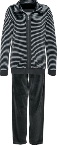 Erwin Müller Damen Nicki Freizeitanzug, Freizeithose, Freizeitjacke anthrazit Größe 42 - Reißverschluss, Eingriffstaschen, angenehm weich von Erwin Müller