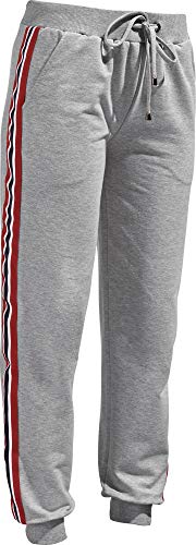 Erwin Müller Damen Sweat Freizeithose lang mit Bündchen, Jogginghose, mit Durchzugsband, Eingriffstaschen grau meliert Größe 40/42 - Hose mit abgestepptem Gummibund, schnelltrocknend von Erwin Müller