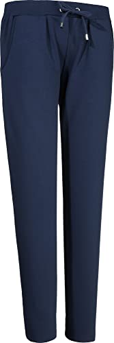 Erwin Müller Damen Freizeithose lang, Jogginghose, Sweat-Hose Marine Größe 36/38 - mit Eingriffstaschen und Durchzugsband (weitere Farben, Größen) von Erwin Müller