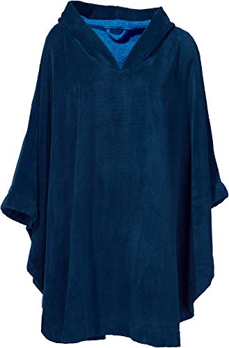 Erwin Müller Damen - Herren - Surf-Poncho - mit Kapuze - Badetuch - Umkleide-Hilfe - Velours-Frottier Marine Größe ca. 110 cm von Erwin Müller