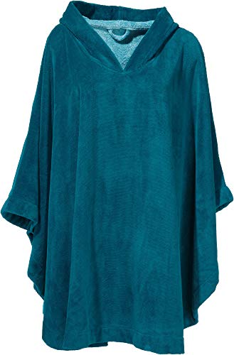 Erwin Müller Damen - Herren - Surf-Poncho - mit Kapuze - Badetuch - Umkleide-Hilfe - Velours-Frottier Petrol Größe ca. 90 cm von Erwin Müller