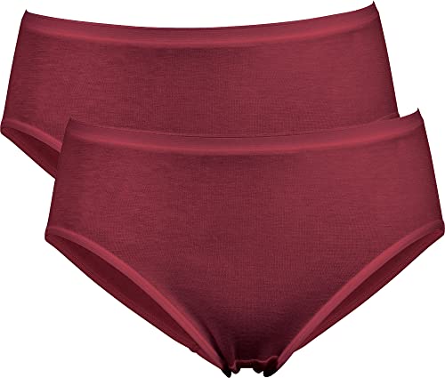 Erwin Müller Damen-Hüftslip 2er-Pack Modal Bordeaux Größe 46 von Erwin Müller