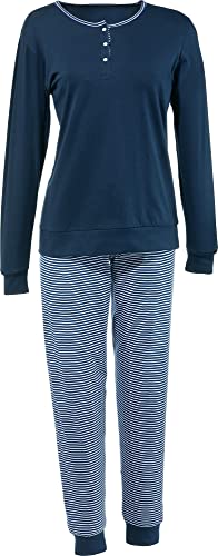Erwin Müller Damen-Schlafanzug Single-Jersey Marine Größe 44 von Erwin Müller