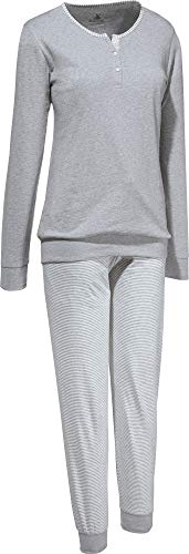 Erwin Müller Damen-Schlafanzug Single-Jersey hellgrau meliert Größe 38 von Erwin Müller