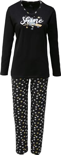 Erwin Müller Damen-Schlafanzug Single-Jersey schwarz Größe 42 von Erwin Müller