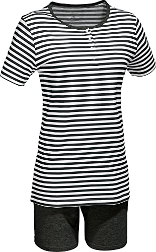 Erwin Müller Damen-Shorty Single-Jersey anthrazit/weiß meliert Größe 44 von Erwin Müller